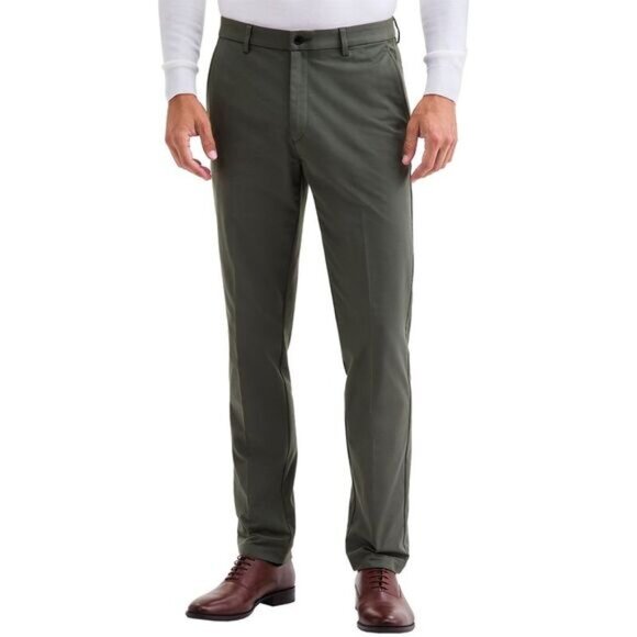 Michael Kors Dress Pants Men's 36x29 Army Green Straight Leg Nylon Stretch NWT - Picture 1 of 3